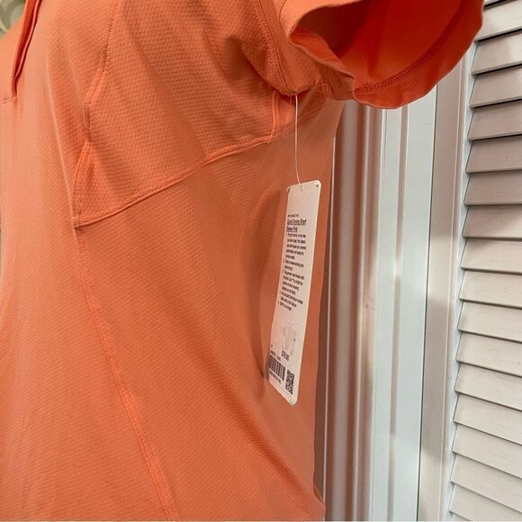 Lululemon Quick-Drying Short Sleeve Polo Shirt Sunny Coral/Orange Sz-S NWT! - Picture 4 of 9